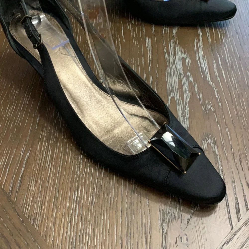 J. Crew Collection cloth jewel pointed sling back pump heel Size 6